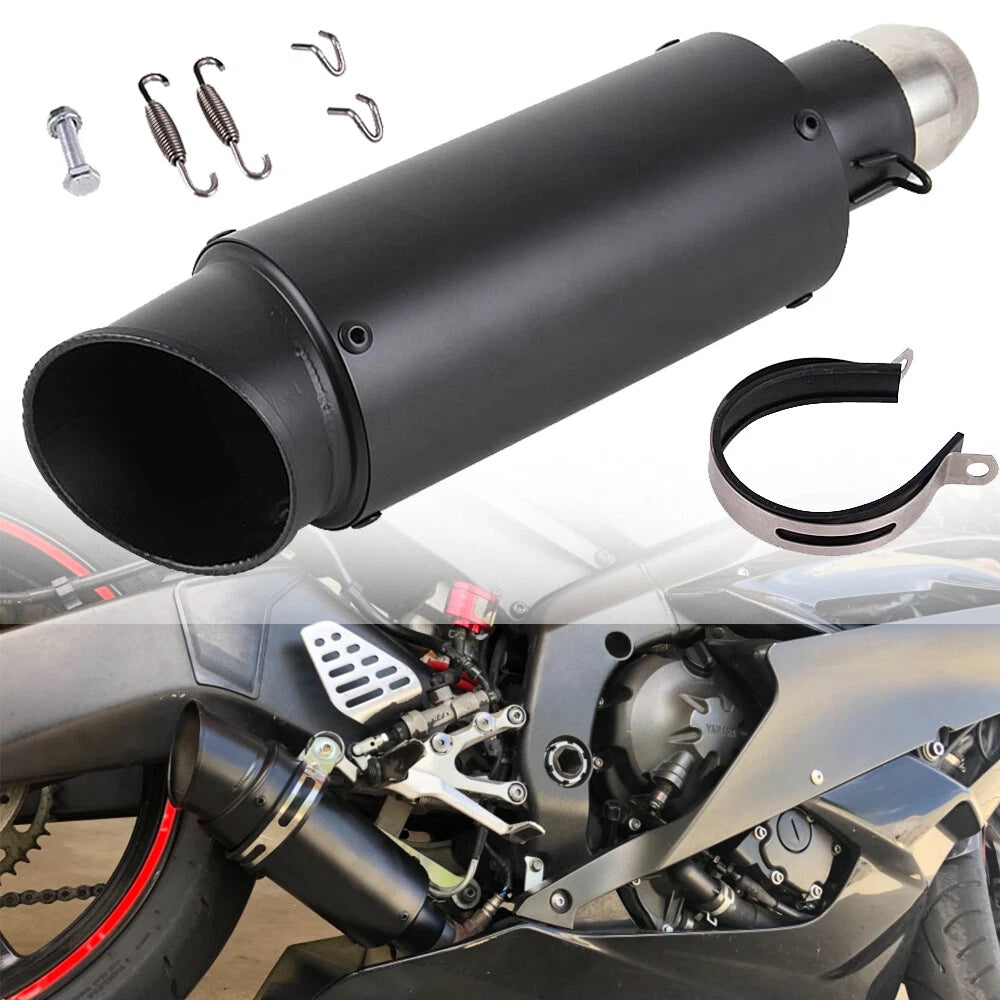 38-51mm Universal Motorcycle ATV Exhaust Muffler Pipe Slipon For GSXR 750 YZF R6