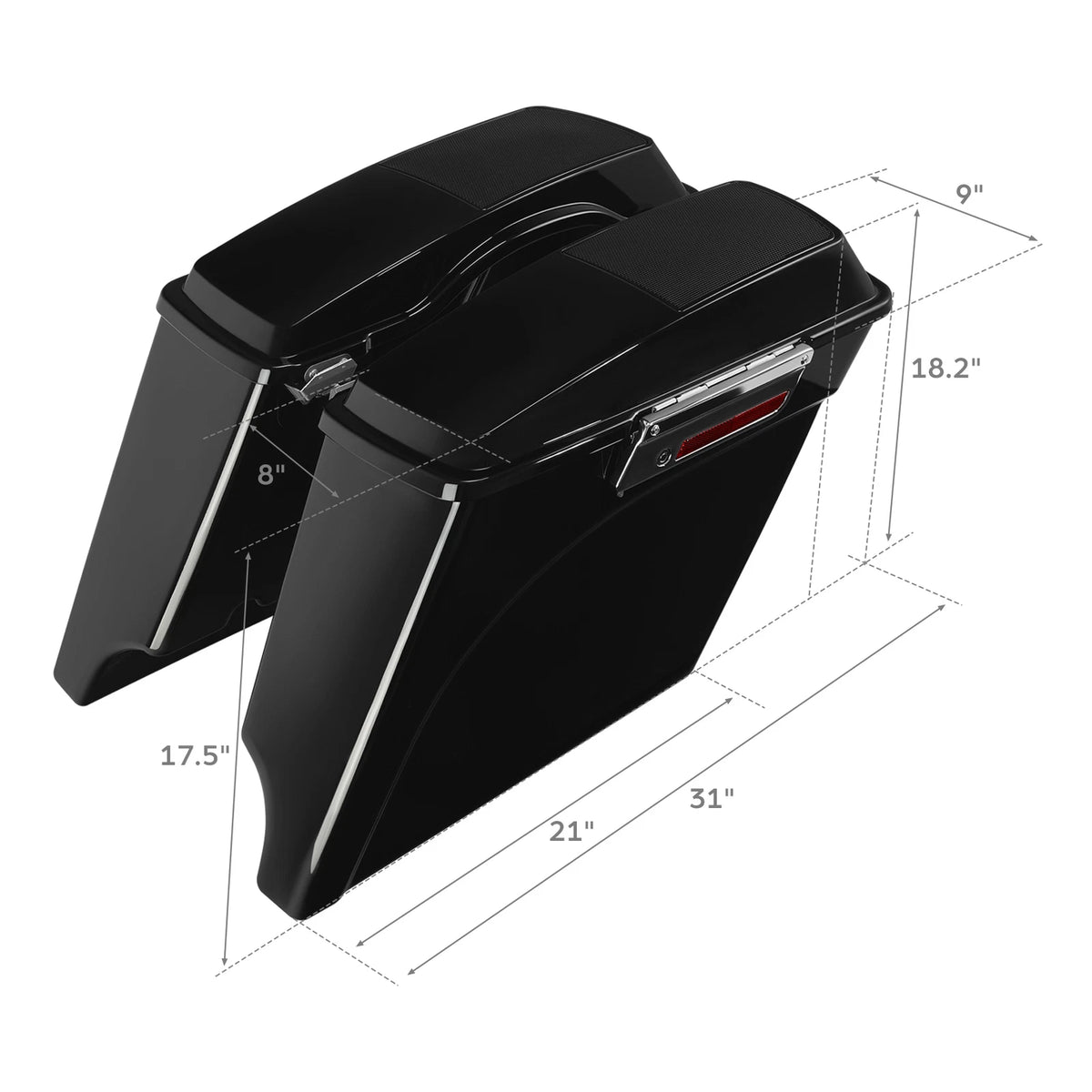 Extended Saddlebags 6X9" Speaker Lid Rear Fender Fit For Harley Road Glide 09-13