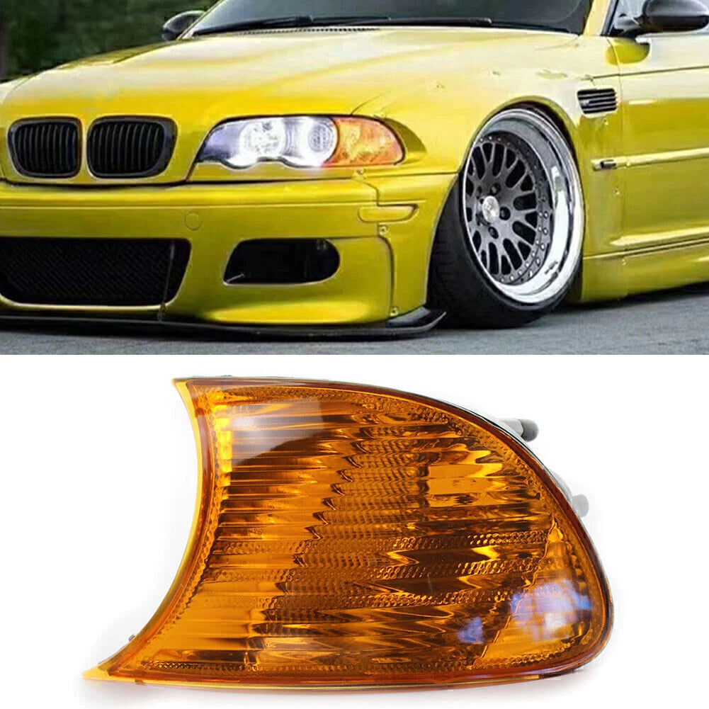 Front Left Turn Signal Light With Yellow Lens Fit BMW E46 3-Series 2DR 2000-2001