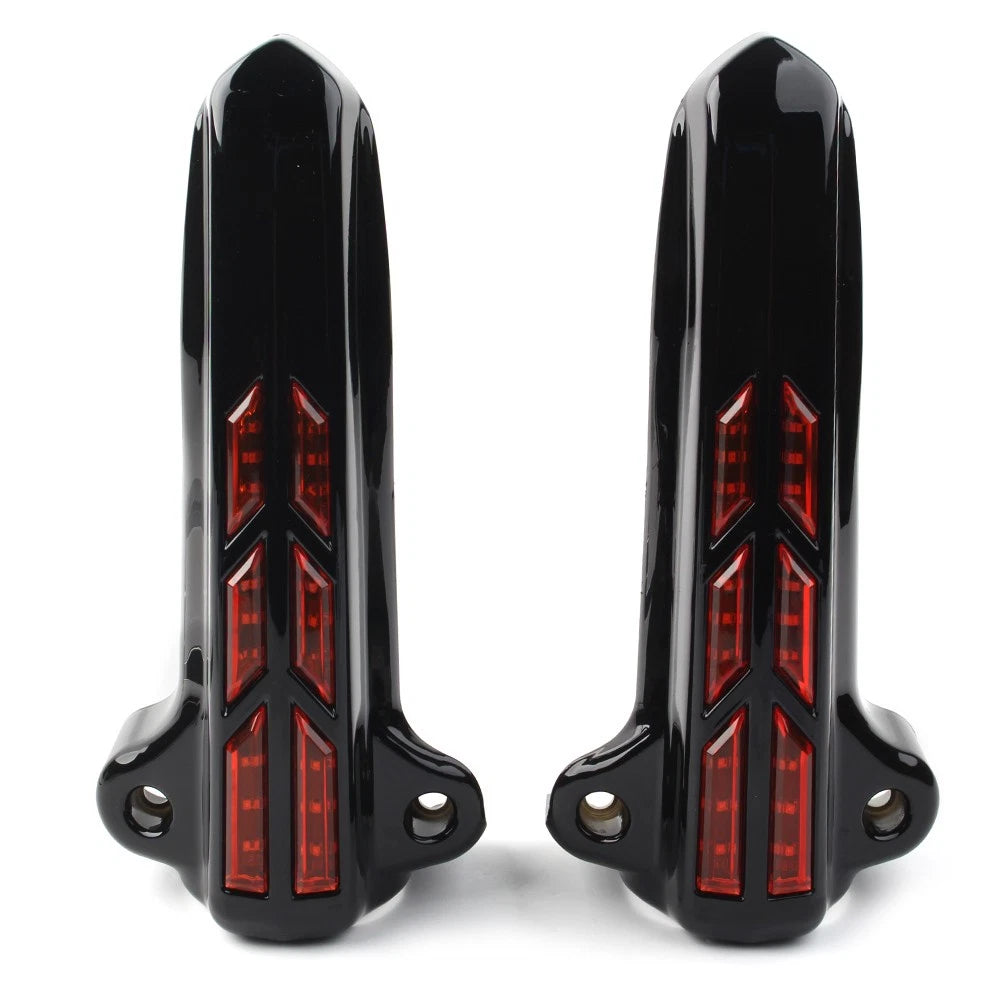 Front Lower Fork Leg Cover LED Smoke Light For Harley FLHT FLHX /R Electra Road
