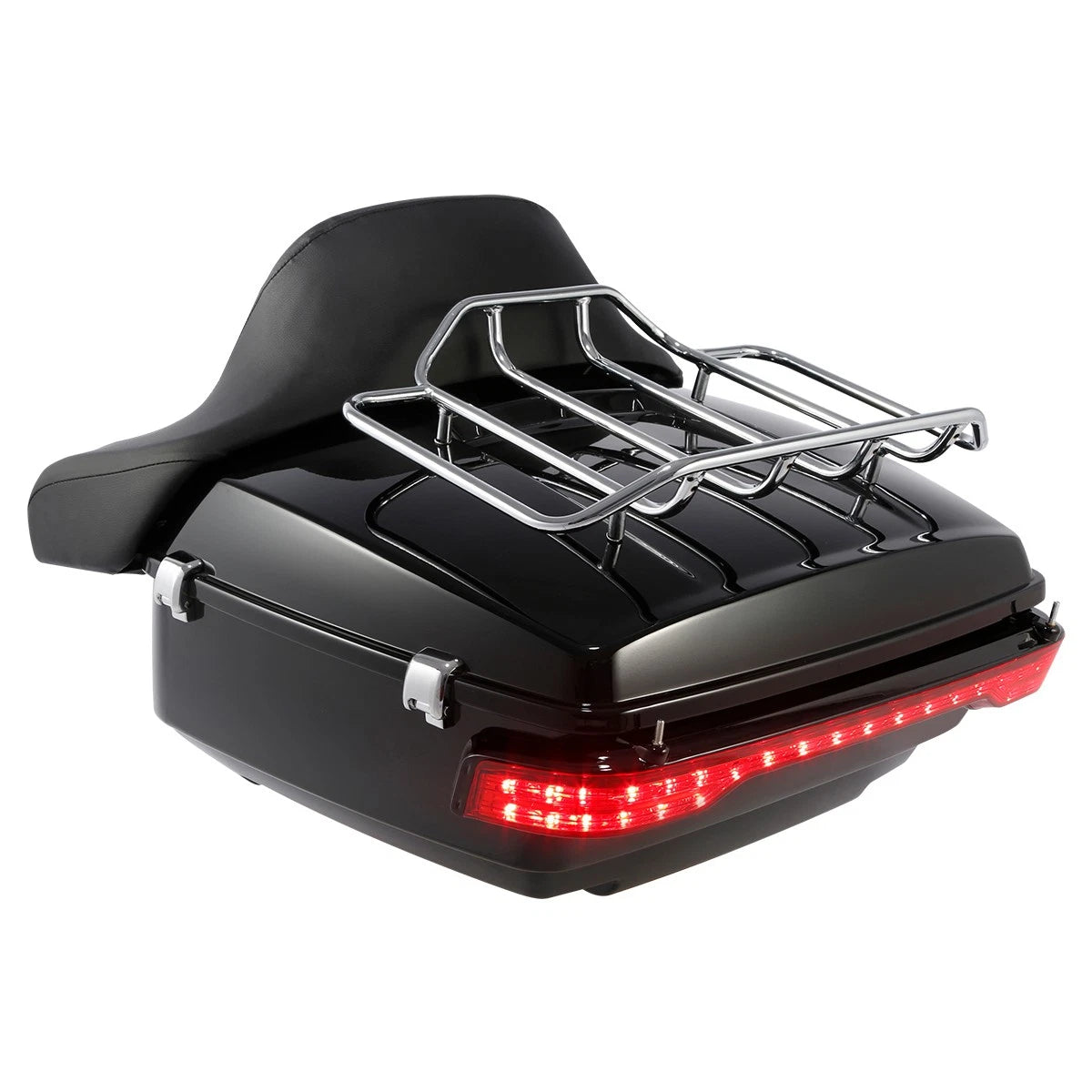 King Trunk Luggage Pad LED Tail Light Rack Mount For Harley Street Glide 2009-13