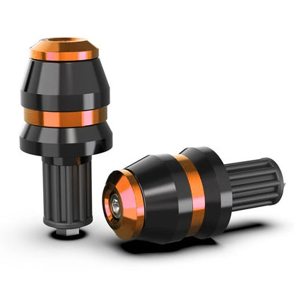 2x Universal 22mm 7/8" Motor Handlebar Grips Bar End Slider Cap Plugs CNC Orange