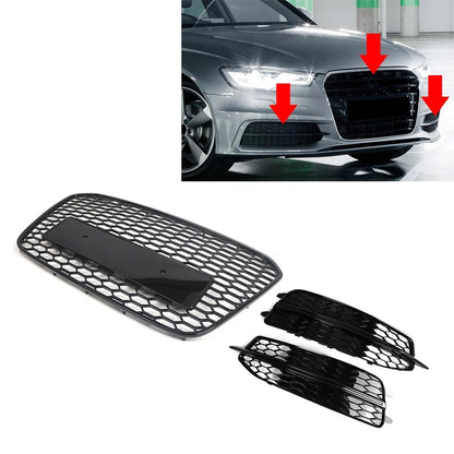 Front Radiator Grille With Fog Light Grille Cover Fit For Audi A6 S6 2012-14 US