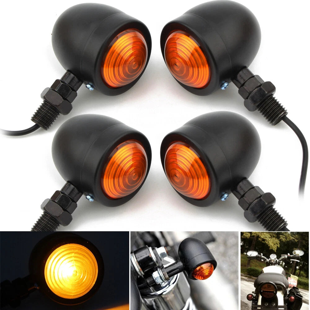 Motorcycle Bullet Turn Signal Lights Universal For Harley Honda Kawasaki Yamaha