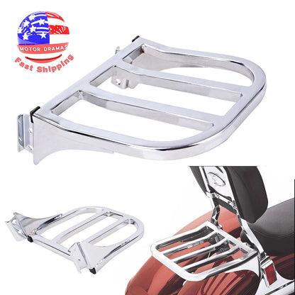 Chrome Sissy Bar Backrest Luggage Rack For Harley Sportster XL 883 1200 2004-Up