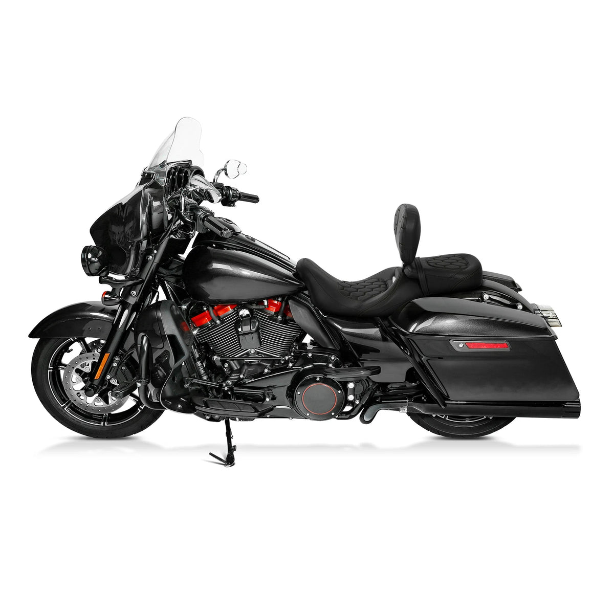 Black Front Rider Driver Backrest Pad Fit For Harley Street Road Glide 09-23 22