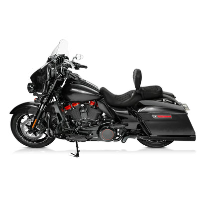 Black Front Rider Driver Backrest Pad Fit For Harley Street Road Glide 09-23 22