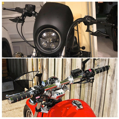 Motorcycle Black Blade Rear view Mirrors For Harley Cruiser Bobber Chopper DYNA