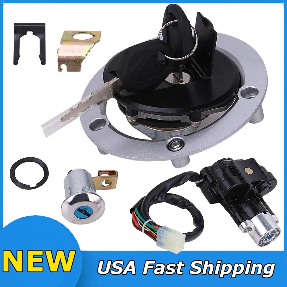 Ignition Switch Gas Cap cover Seat Lock Key Set For Suzuki GSXR600 750 2004-2015