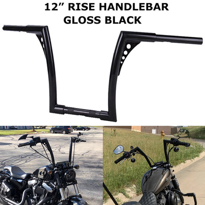 12" Rise Ape Hangers Handlebar Fat Drag Bar For Harley Sportster XL Softail Dyna