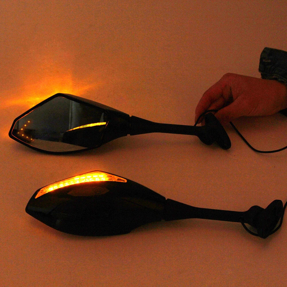 Motorcycle LED Turn Signal Mirrors For 05 2006 2007 2008 Suzuki GSXR600 GSXR750