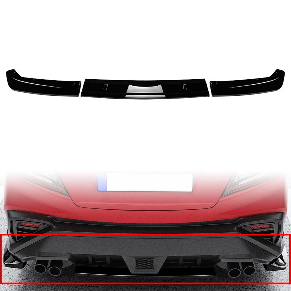 Rear Bumper Splitter Spoiler Protector Lip For Subaru WRX STI VB 2022-2024 Black