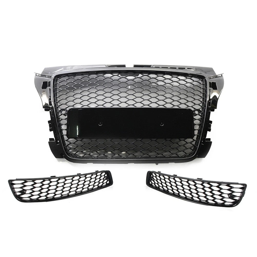 Front Grille Set Fog Light Cover Bumper Radiator Grille For Audi A3 8P 2009-2012