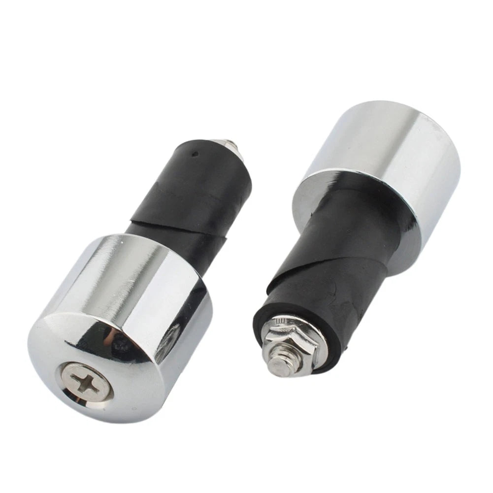 18mm 2pcs Motorcycle Chrome Handlebar End Caps For Yamaha VMAX 400 450 500 750