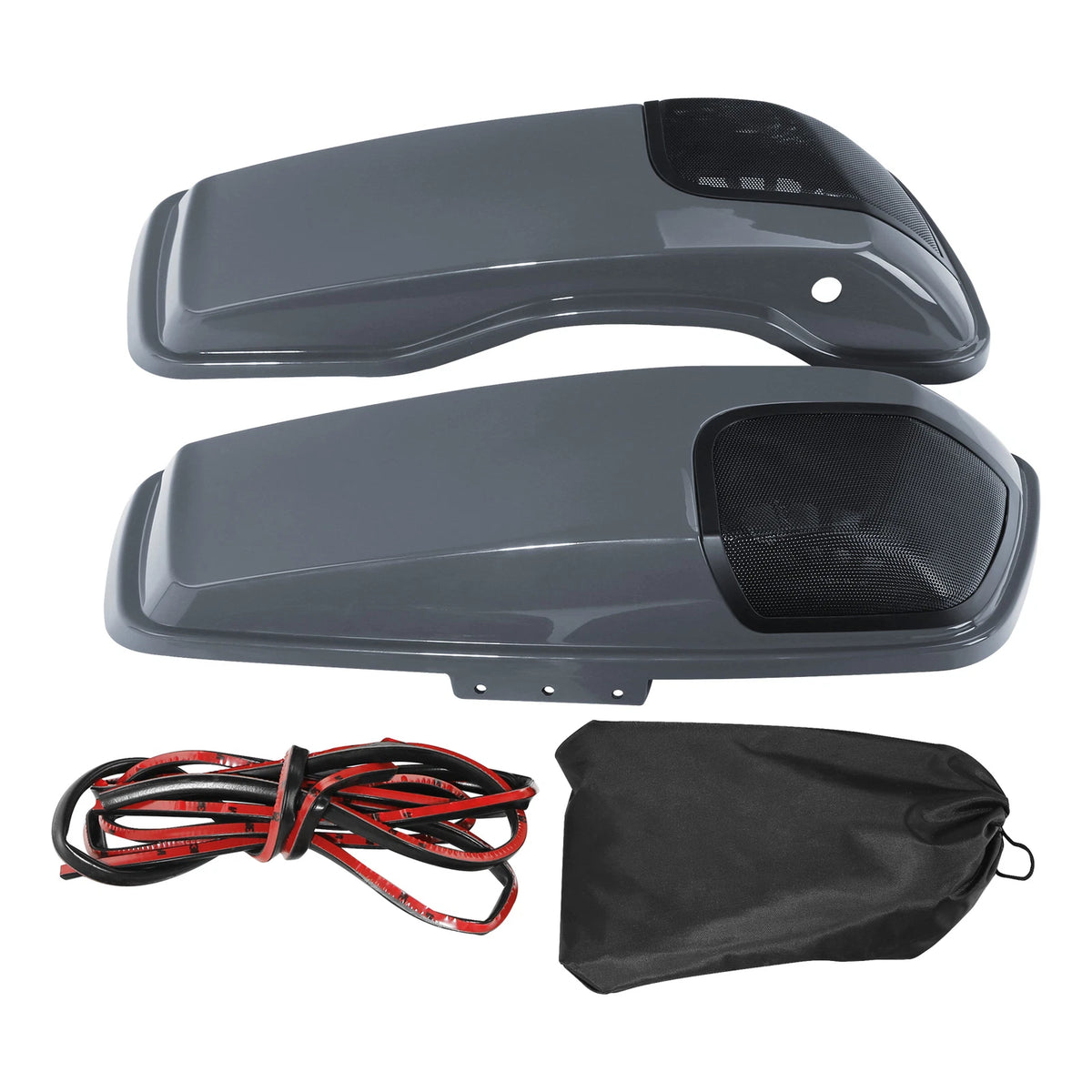 Saddlebag Lids 5X7"Speakers Cutout For Harley CVO Street Glide 14-24Gunship Gray