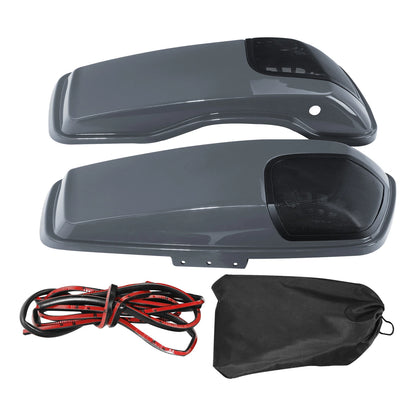 Saddlebag Lids 5X7"Speakers Cutout For Harley CVO Street Glide 14-24Gunship Gray