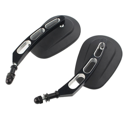 2PCS Rearview Side Mirror Matte Black fit Sportster 883 Softail Touring Dyna mo