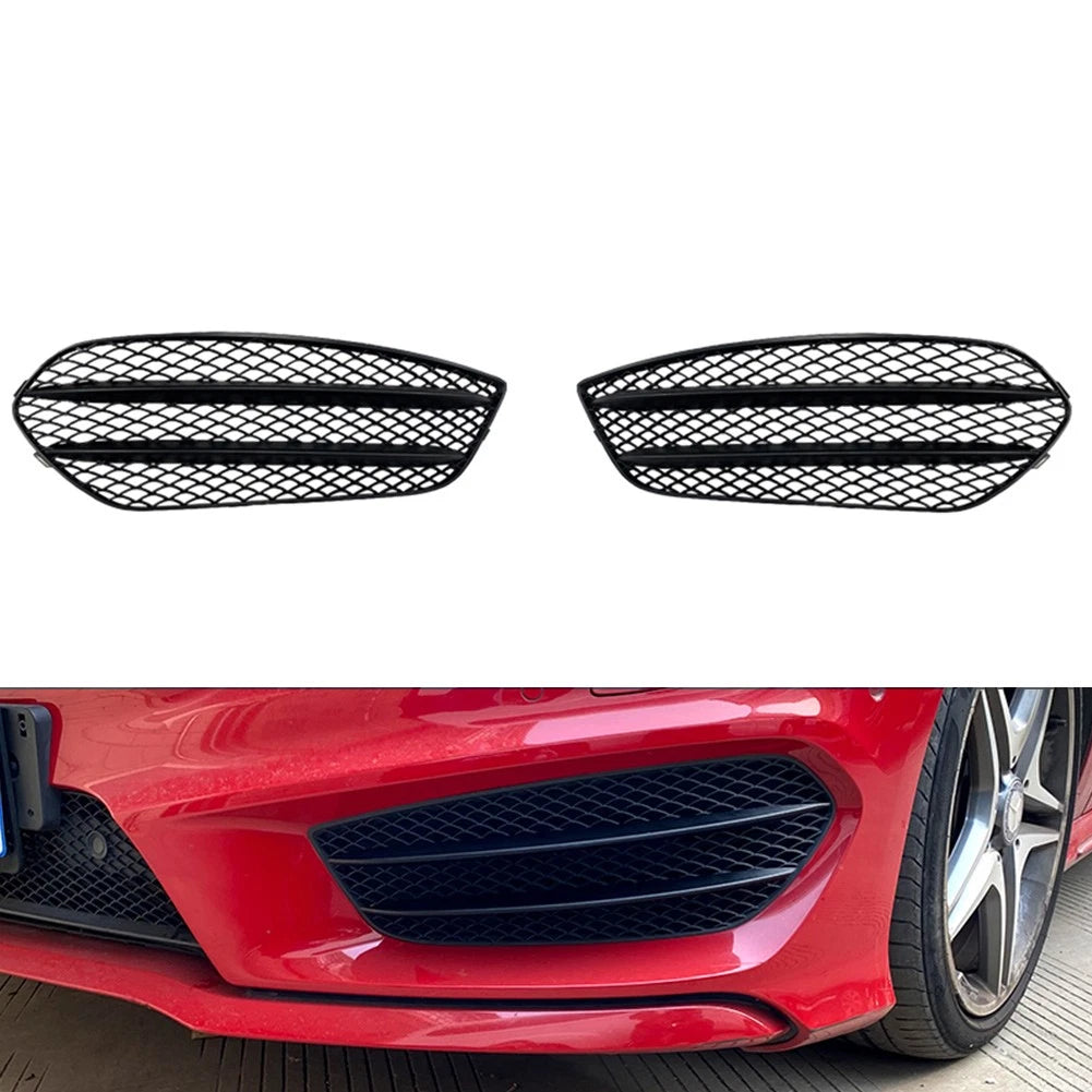 2x Front Bumper Air Vent Grille Cover Trim Black Fit For Benz CLA C117 2013-2015