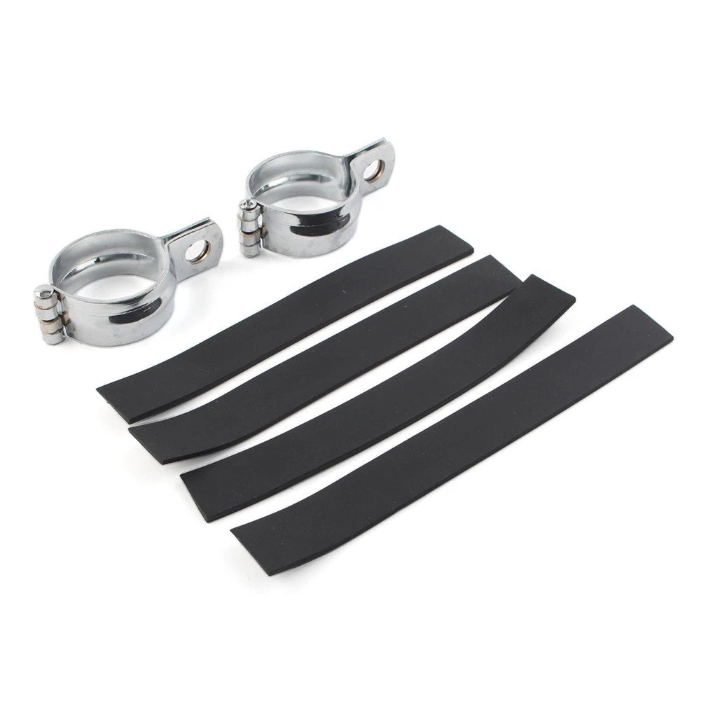 2Pcs Motorcycle Front Fork Clamp Turn Signal Light Mount Bracket Holder Black