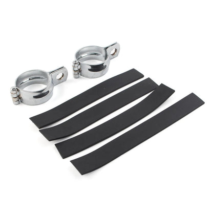 2Pcs Motorcycle Front Fork Clamp Turn Signal Light Mount Bracket Holder Black