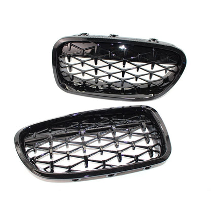 Front Kidney Grill Diamond Grille For BMW 5 Series F18 F10 2010-2017