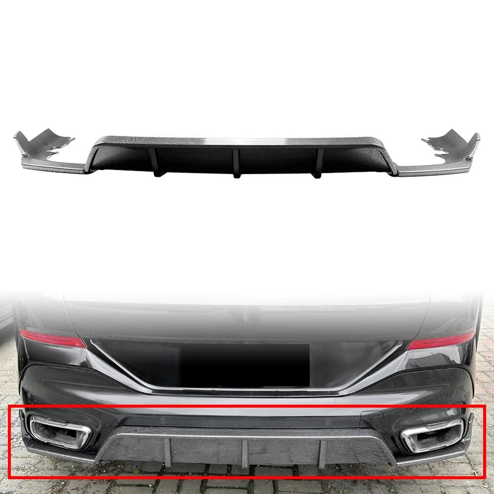 Carbon Look Rear Bumper Splitter Spoiler Lip For BMW X6 G06 M Sport 2019-2024