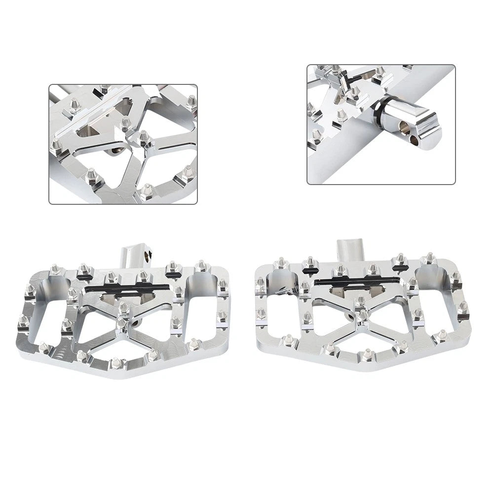 Chrome Rear FootPeg Passenger Pedal For Harley FXBB FXLR FXLRS FXLRST FXST FLSB