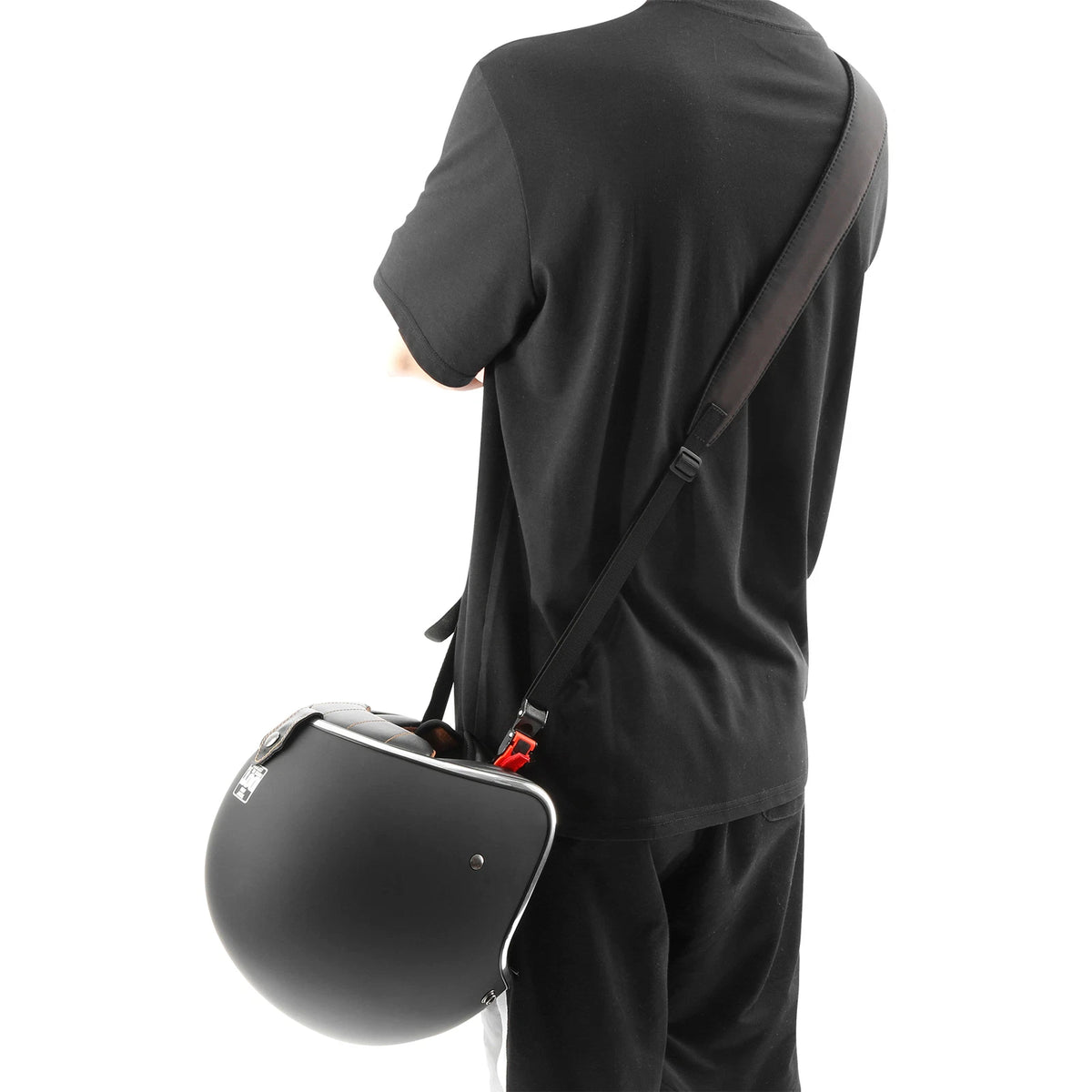Motorcycle Bike Shoulder Helmet Carrier Strap Black Strap Hands-Free Breathable