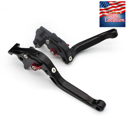 For Honda MONKEY Z125 2018-2024 Fold Extend Brake Clutch Levers Grips Black Set