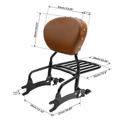 Backrest Pad Sissy Bar Luggage Rack For Indian Chieftain 14-25 Challenger 21-25
