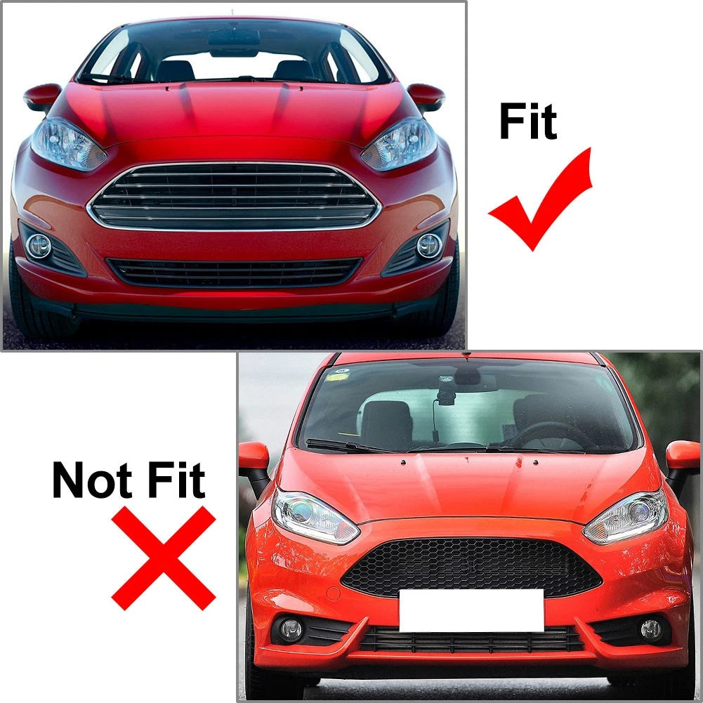 Front Bumper Lower Honeycomb Grille Glossy Black For Ford Fiesta 2013-2017