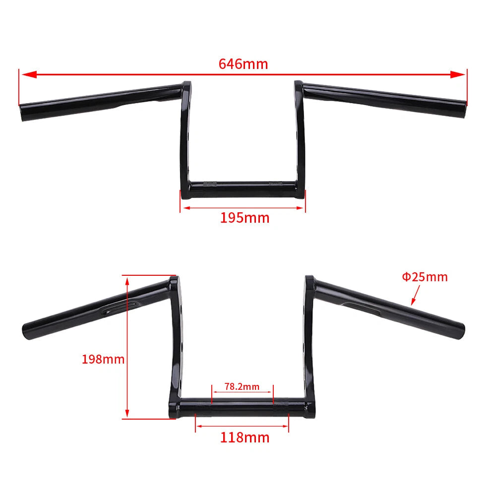 Motorcycle 1'' INCH Handlebars Z Bar Drag Bars For Yamaha Suzuki Honda Harley US