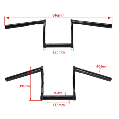 Motorcycle 1'' INCH Handlebars Z Bar Drag Bars For Yamaha Suzuki Honda Harley US