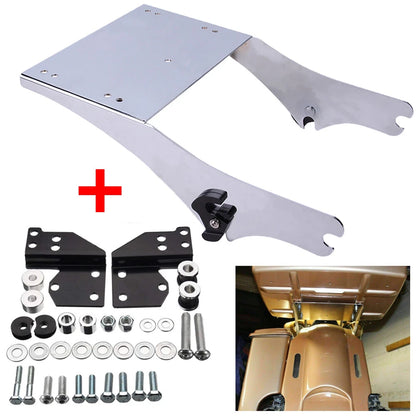 For 97-08 Harley Touring Two-Up Chopped Tour Pack Pak Mount Luggage Rack+Docking
