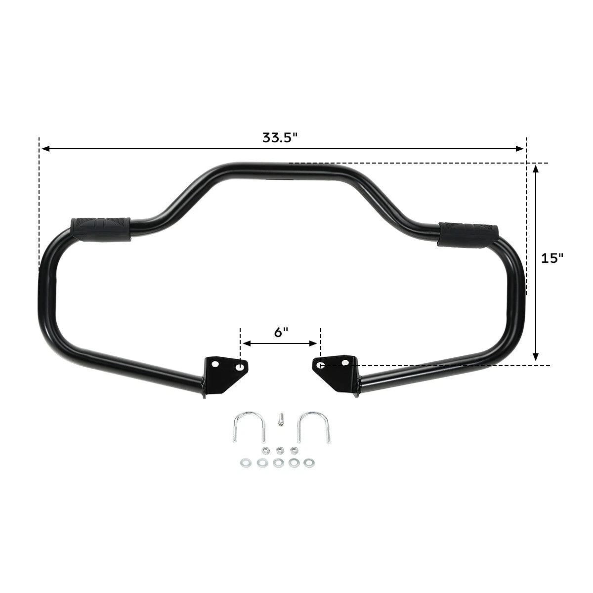 Black 1.25" Highway Engine Guard Crash Bar For Harley Dyna Super Wide Glide 06+
