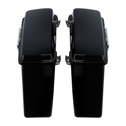 Black Hard Saddlebags & Conversion Bracket Fit For Harley Softail 1984-2017 2016