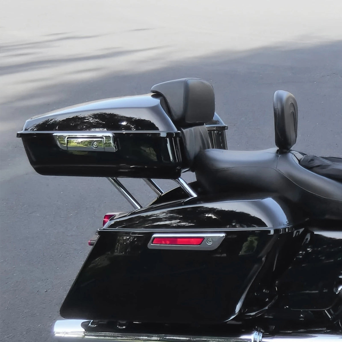 Painted Black Chopped Trunk Backrest Pad Fit For Harley Touring Models 2014-2026