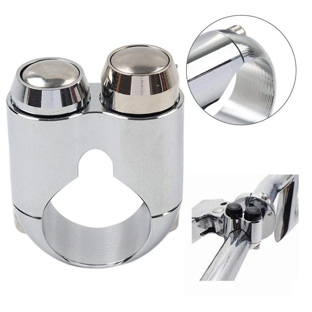 1" Handlebar Switch 2 Button Horn Light Control For Harley Dyna Chopper Chopper