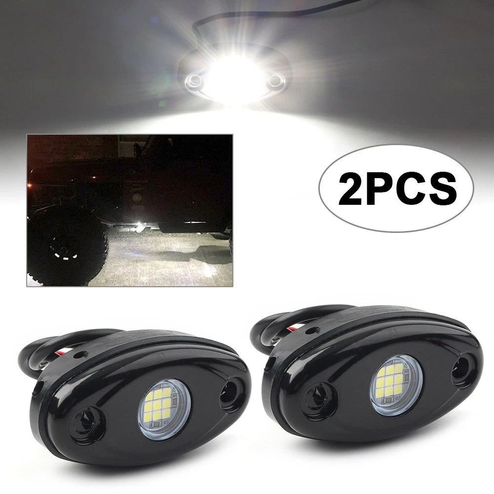 White LED Rock Light for JEEP ATV Off-Road Truck Under Body Trail Rig Lamp 2PCS