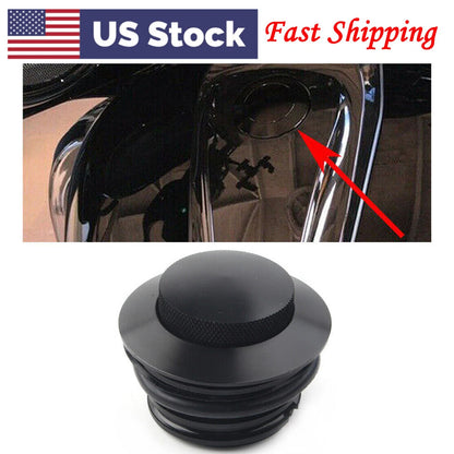 Fuel Tank Cover Flush Pop Up Reservoir Gas Cap Vented Fit Harley Davidson Black