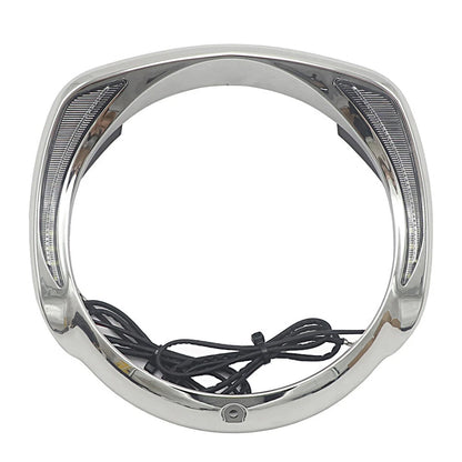 LED Headlight Headlamp Bezel Visor Trim Ring Fit For Harley Touring 2014+ Chrome