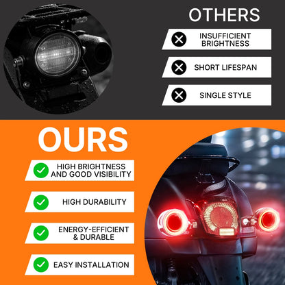 Pair Motorcycle LED Bullet Turn Signals Brake Blinker Light Indicator Amber+Red