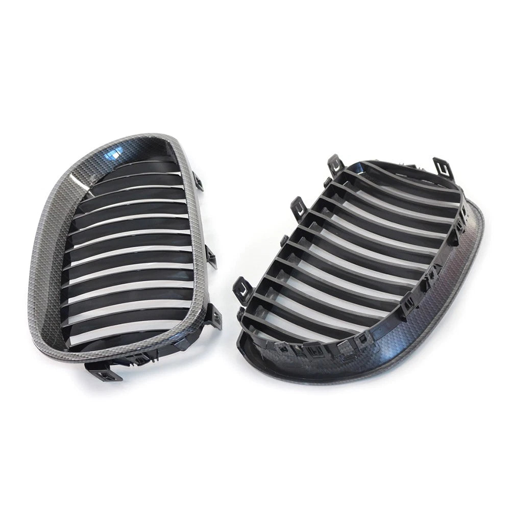 Front Kidney Grille Grill For BMW E60 E61 M5 5 Series 2004-2009 Carbon Pair US