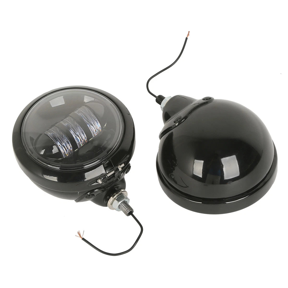 4.5" LED Auxiliary Spot Passing Fog Lights Housing Fit For Harley Electra Glide