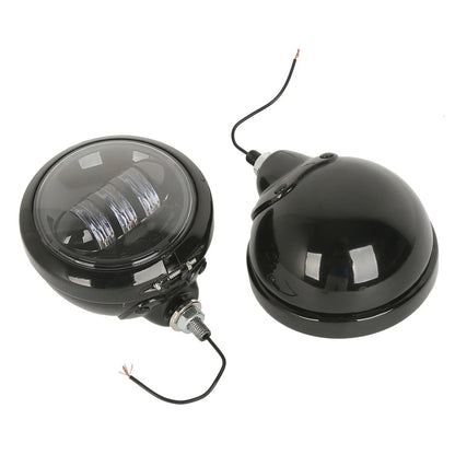 4.5" LED Auxiliary Spot Passing Fog Lights Housing Fit For Harley Electra Glide