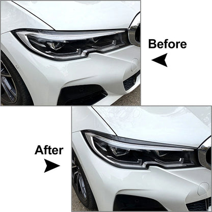 1 Pair ABS Plastic Headlight Eyebrow Eyelid Cover For BMW 3 Series G20 2019-2021