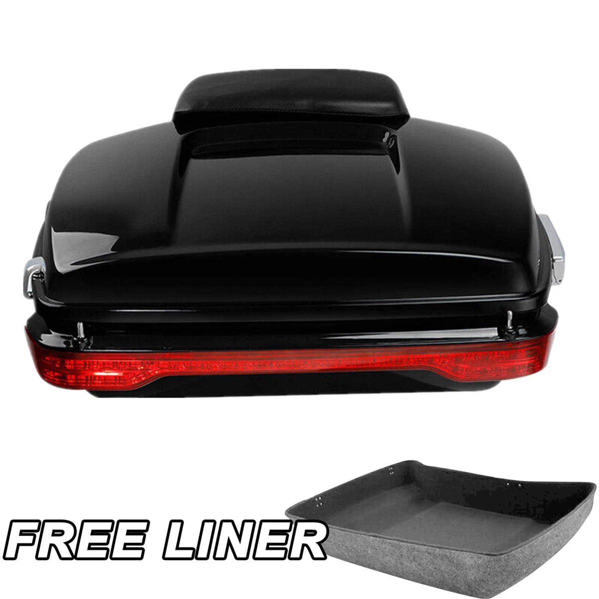 Chopped Pack Trunk Backrest Pad Tail Light Fit For Harley Touring Glide 14-26 22
