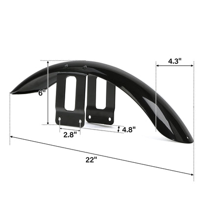 Vivid Black Front & Rear Fender Fit For Harley Sportster 1200 883 XL883 Custom