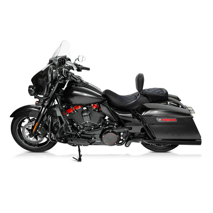 Driver Passenger Seat Rider Backrest Pad Fit For Harley Touring 2009-2023 Black
