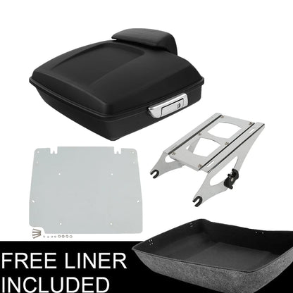 Matte Chopped Trunk Backrest Rack Plate Fit For Harley Touring Glide 2014-2025
